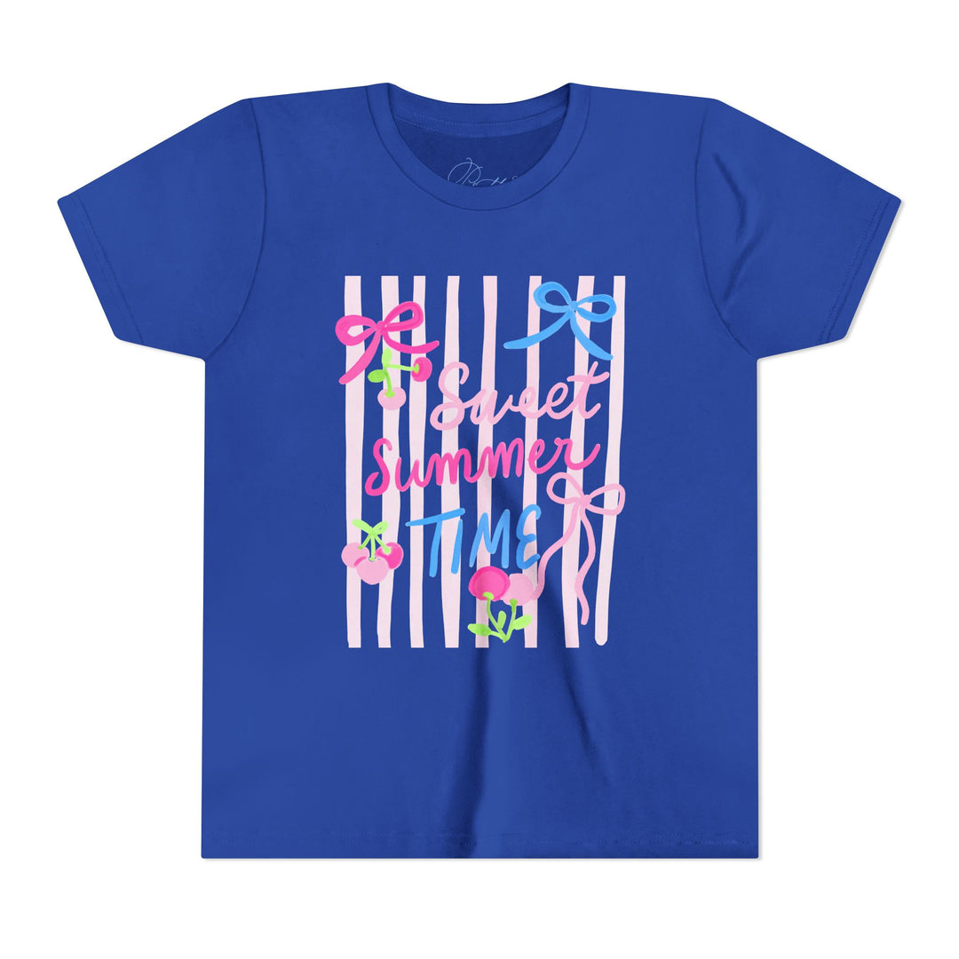 Sweet Summer Time Pastel Bow &amp; Cherry Youth Graphic Tee