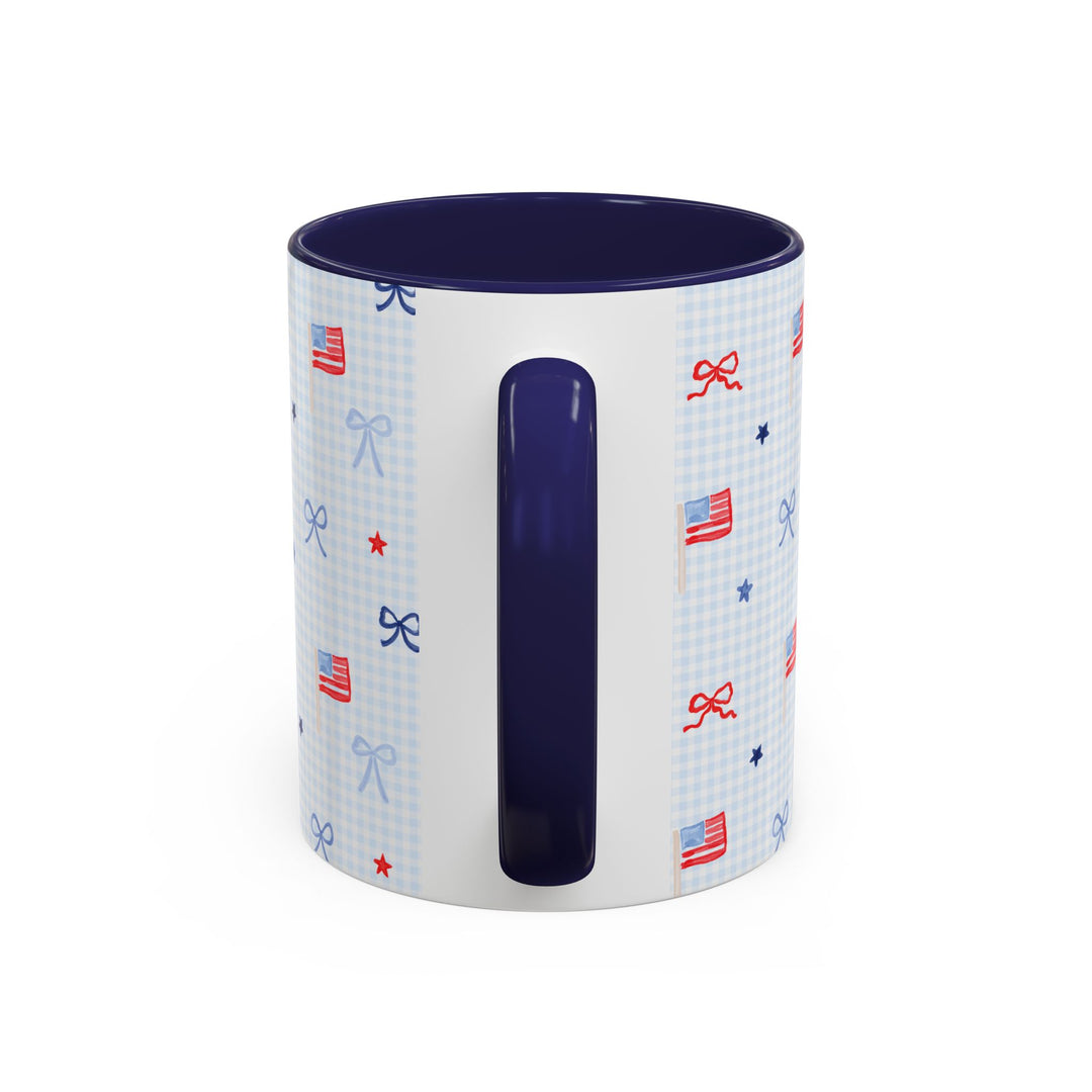 Patriotic Mini Flags &amp; Bows Accent Coffee Mug