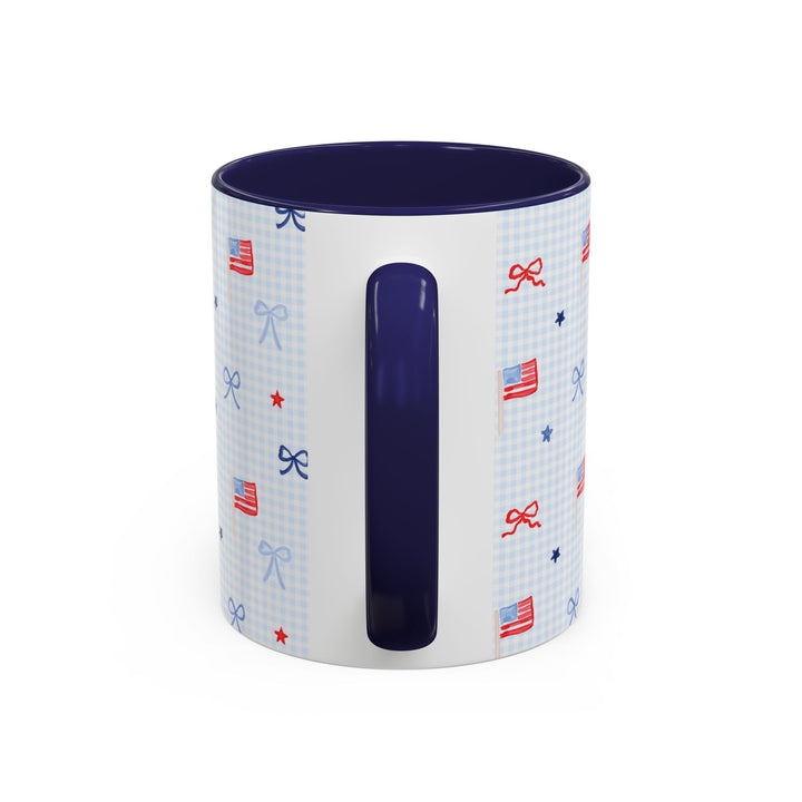 Patriotic Mini Flags &amp; Bows Accent Coffee Mug