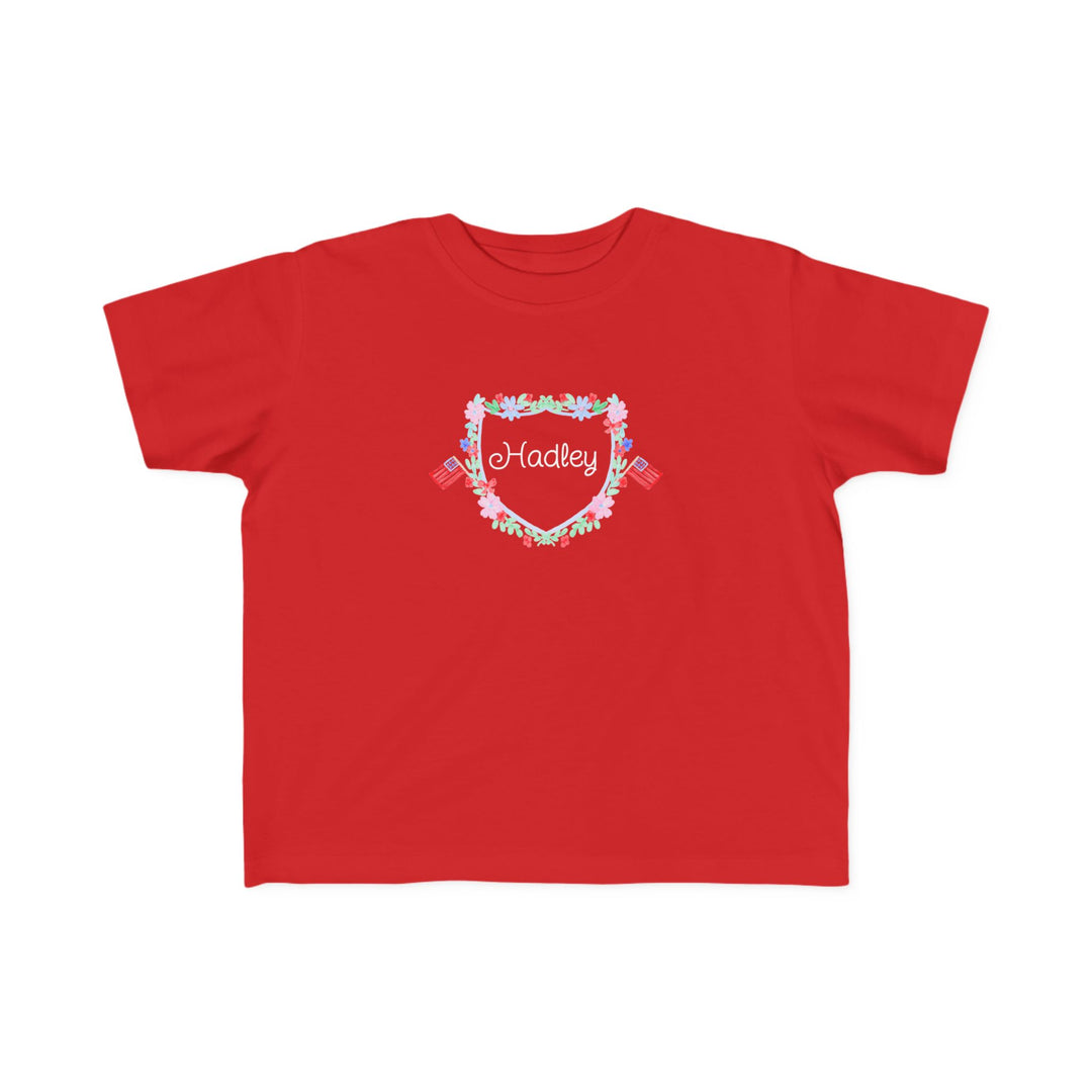 Personalized 4th of July Crest Toddler T-Shirt