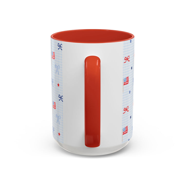 Patriotic Mini Flags &amp; Bows Accent Coffee Mug