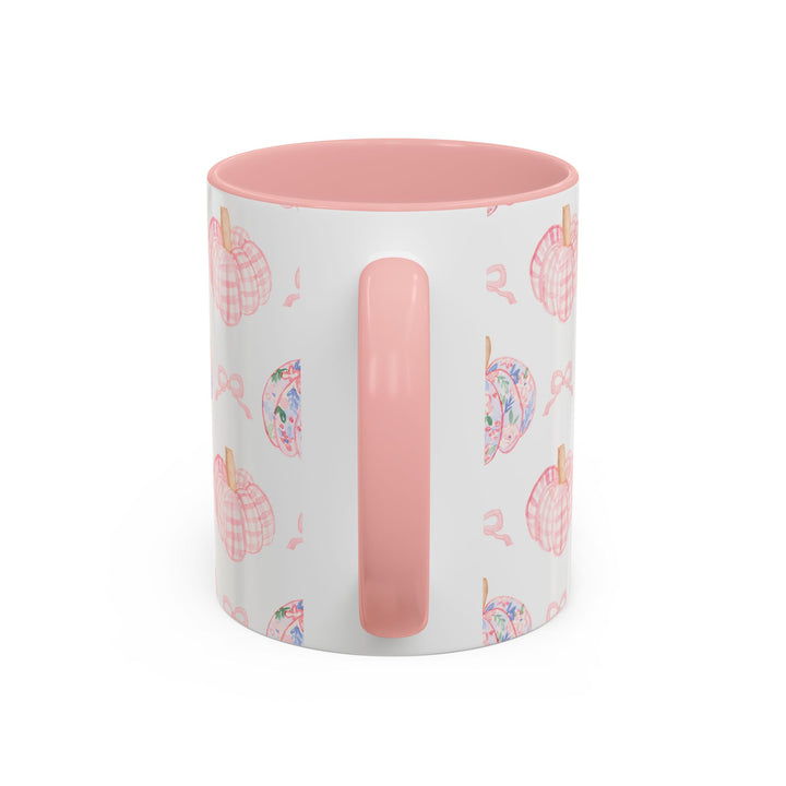 Pink Floral Pumpkin Coffee Mug — Cute Fall Accent Mug (11/15oz)