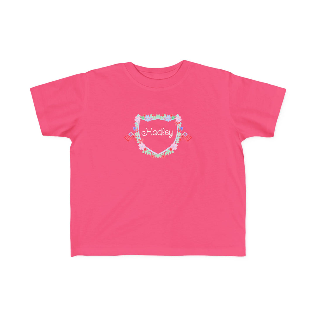 Personalized 4th of July Crest Toddler T-Shirt