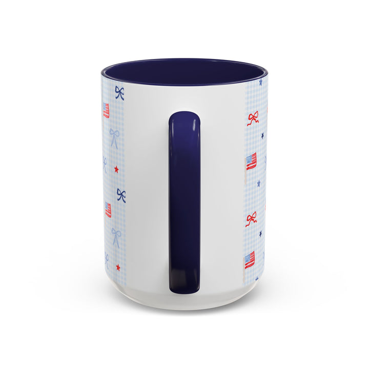 Patriotic Mini Flags &amp; Bows Accent Coffee Mug
