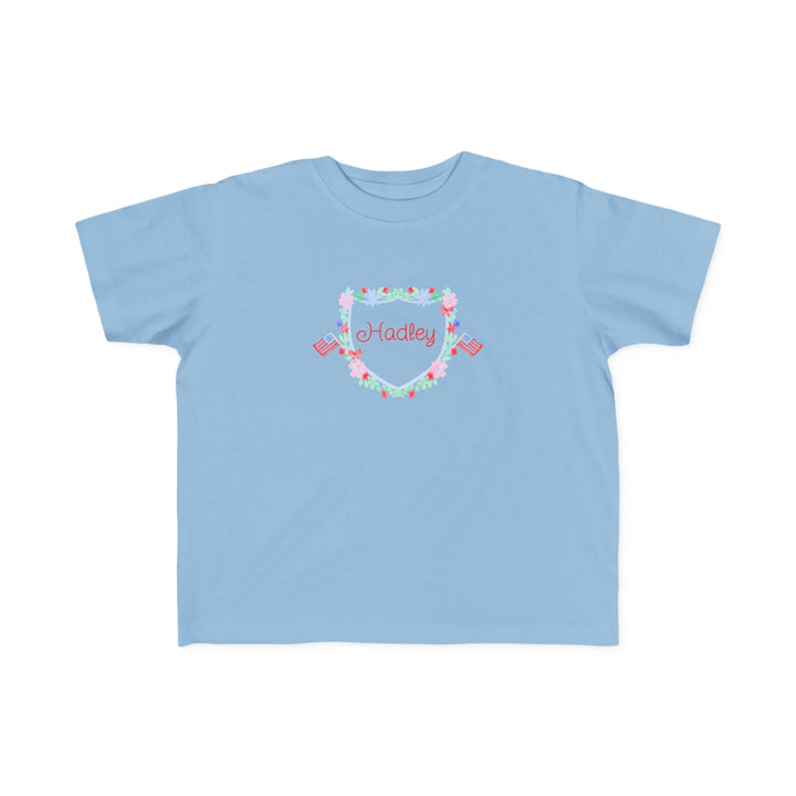 Personalized 4th of July Crest Toddler T-Shirt