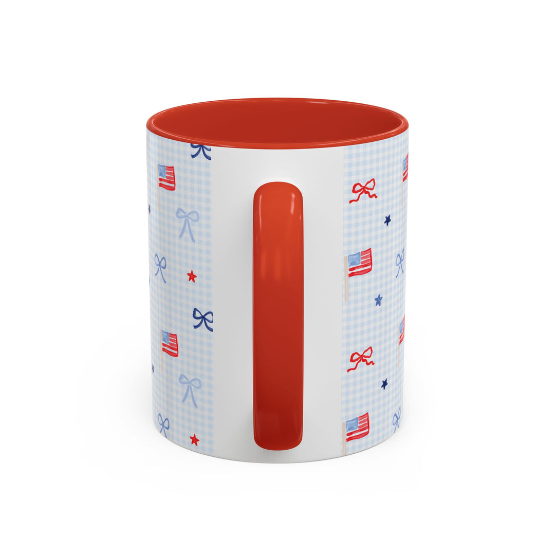 Patriotic Mini Flags &amp; Bows Accent Coffee Mug