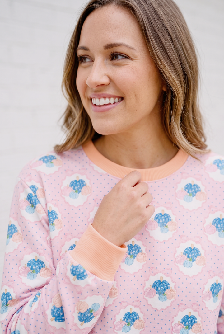 Pastel Floral Sheep Crewneck Sweatshirt — Cute All-Over Print Cozy Pullover