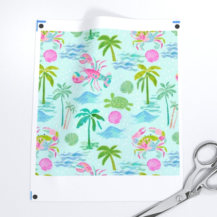 Preppy Beach Vibes Printed Fabric