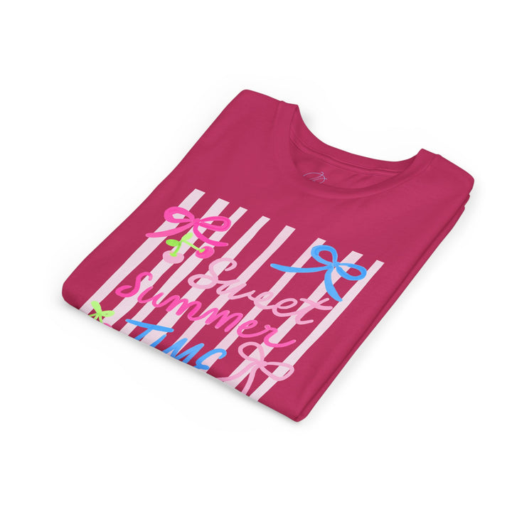 Sweet Summer Time Pastel Bow &amp; Cherry Youth Graphic Tee