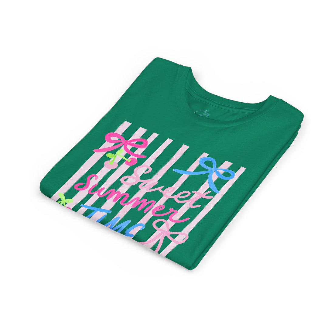 Sweet Summer Time Pastel Bow &amp; Cherry Youth Graphic Tee