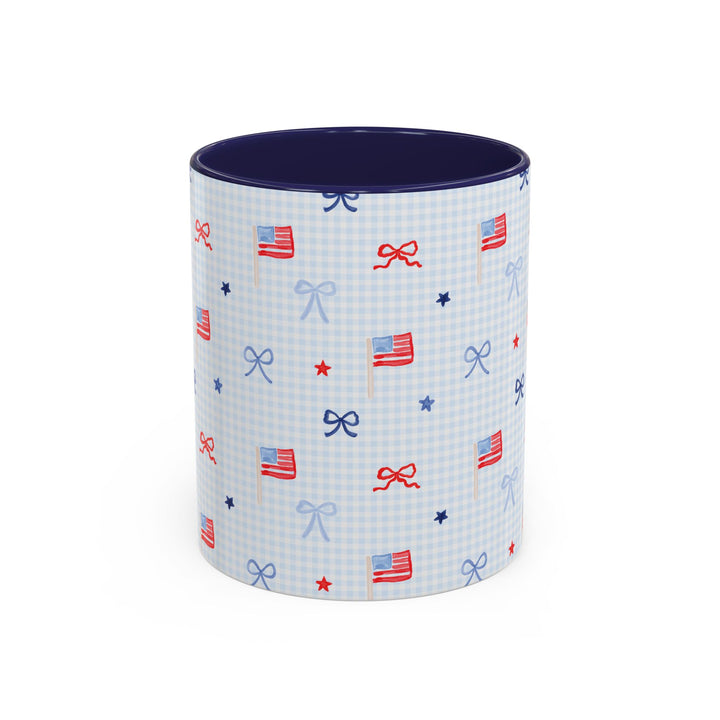 Patriotic Mini Flags &amp; Bows Accent Coffee Mug