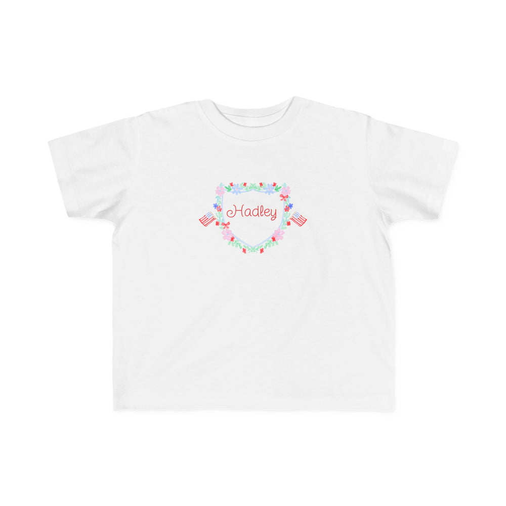 Personalized 4th of July Crest Toddler T-Shirt