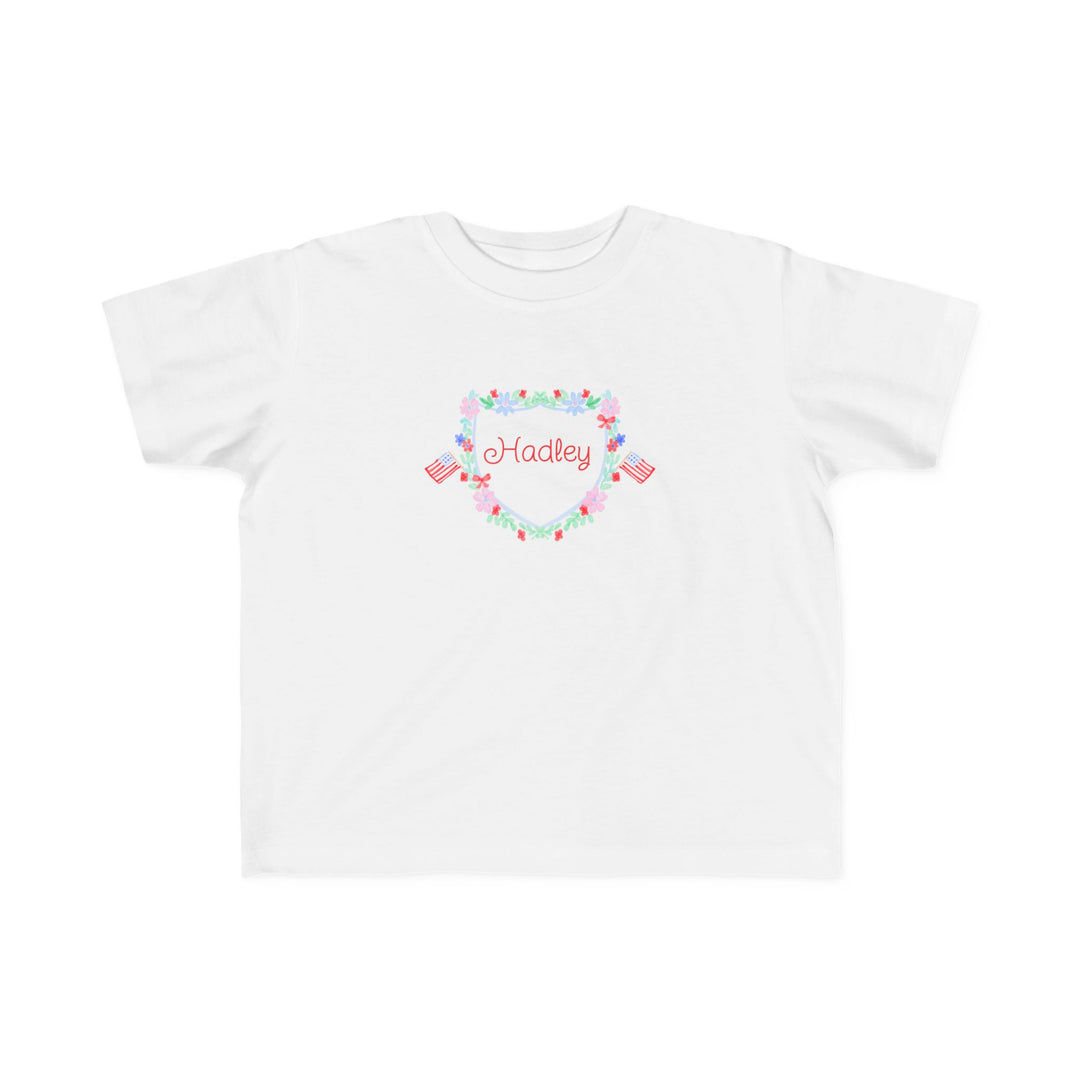 Personalized 4th of July Crest Toddler T-Shirt