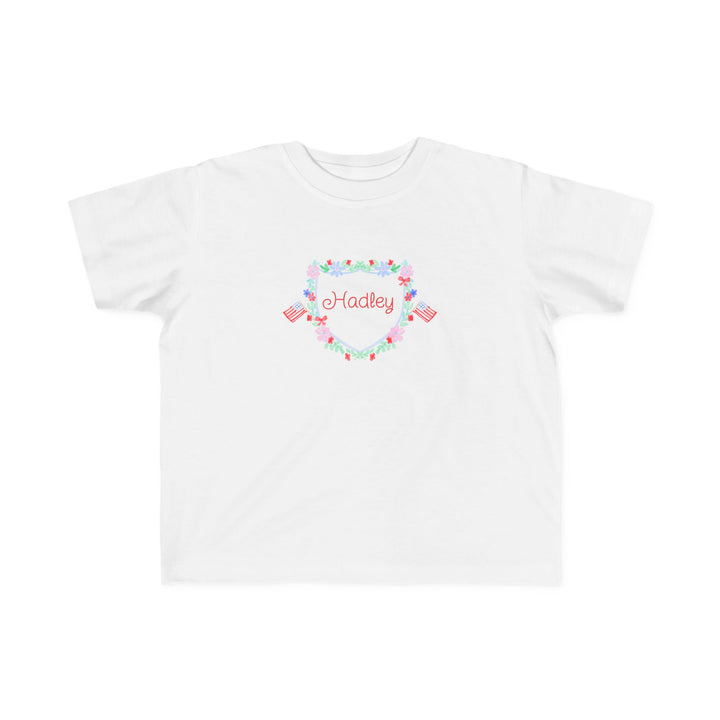 Personalized 4th of July Crest Toddler T-Shirt