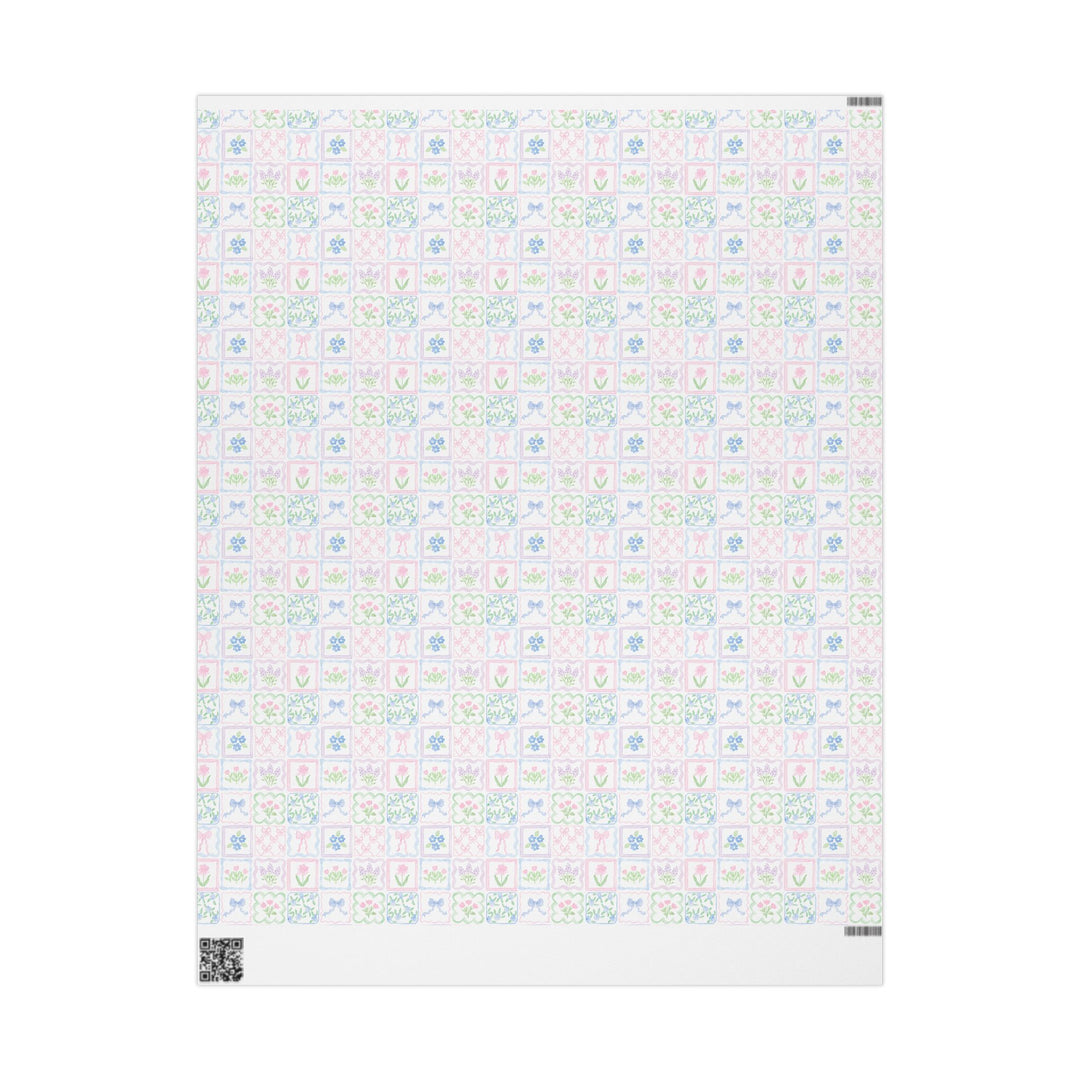 Watercolor Preppy Patchwork Gift Wrap