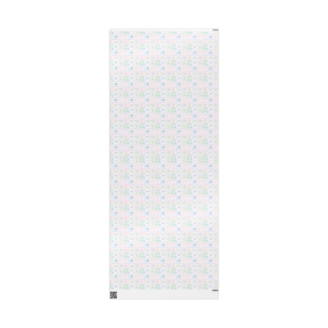 Watercolor Preppy Patchwork Gift Wrap
