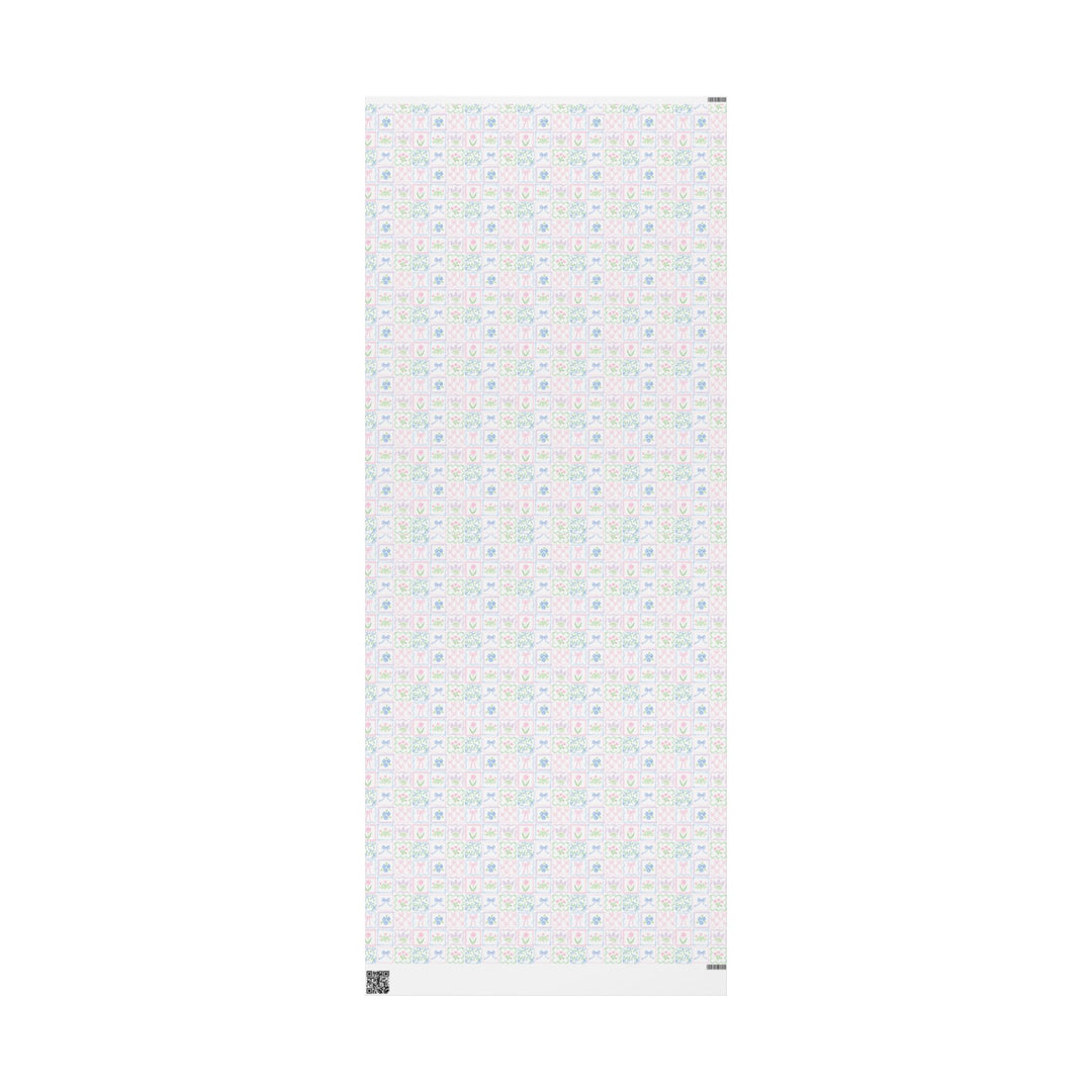 Watercolor Preppy Patchwork Gift Wrap