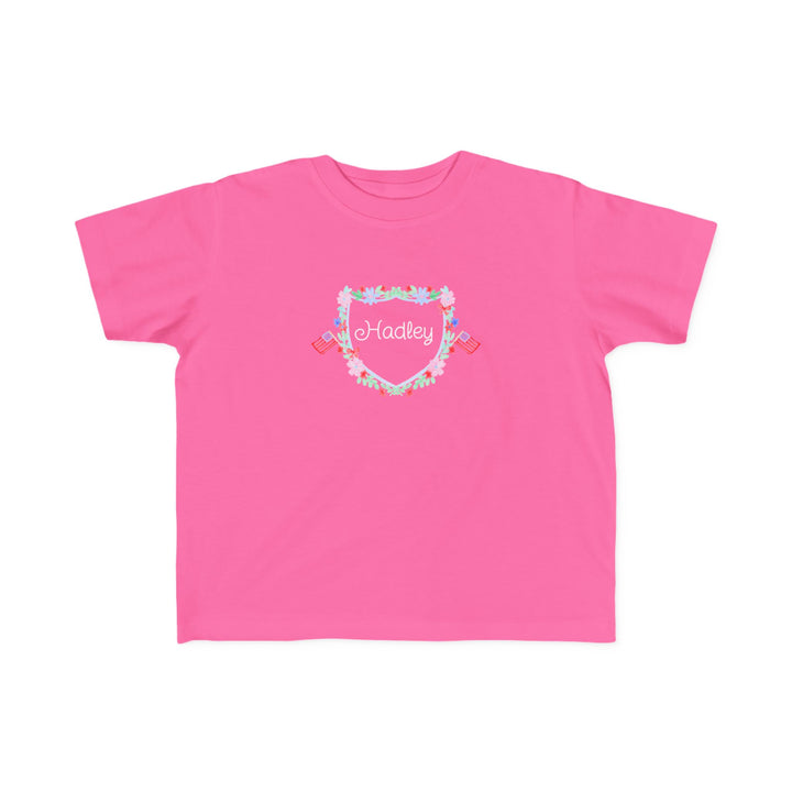 Personalized 4th of July Crest Toddler T-Shirt