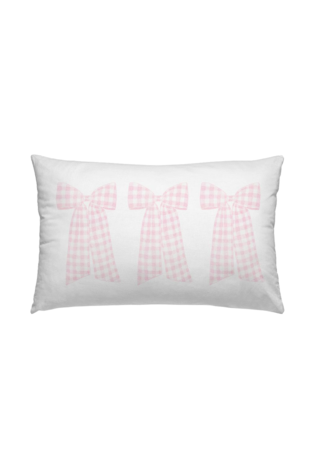 Gingham Bow Lumbar Pillow