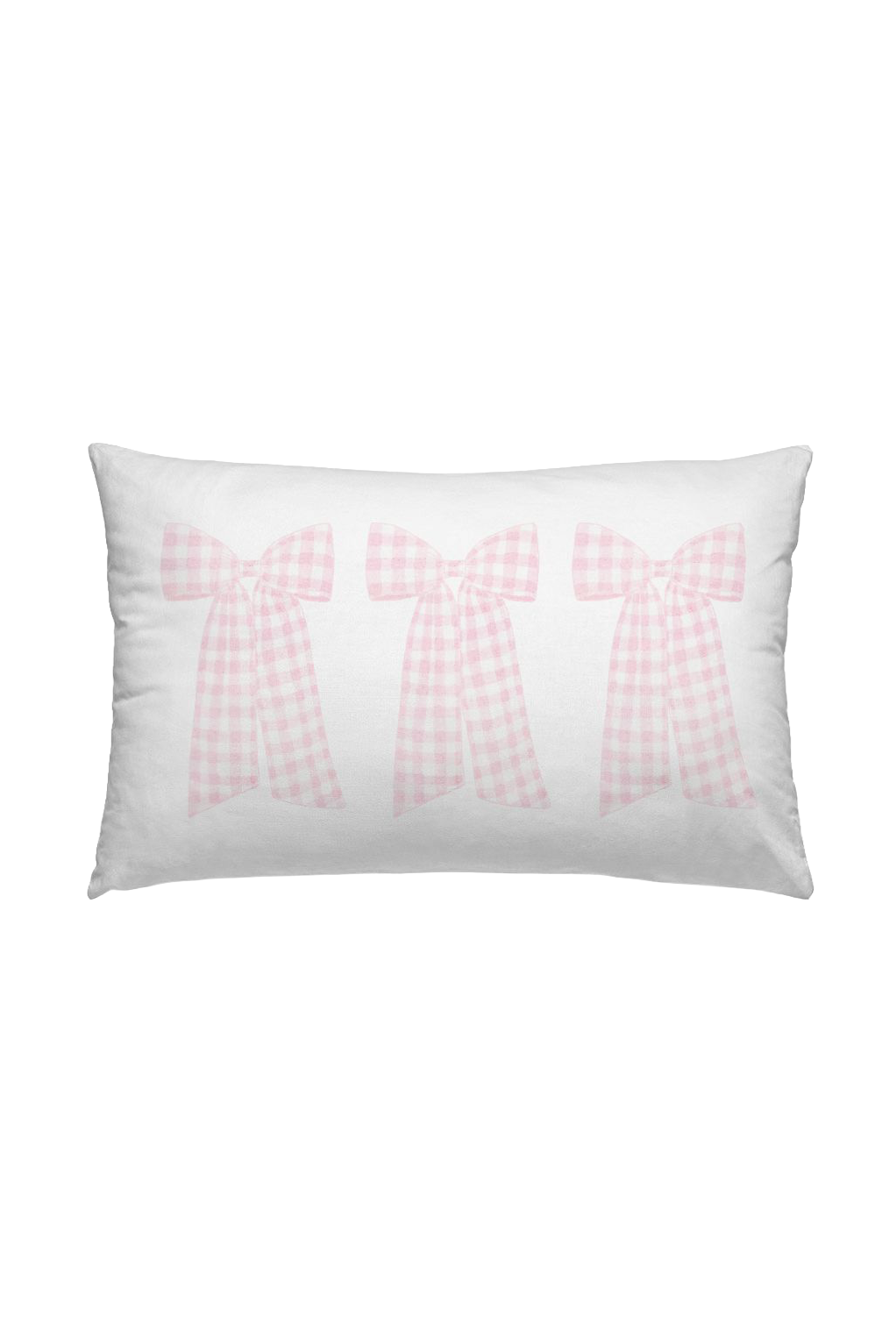 Gingham Bow Lumbar Pillow