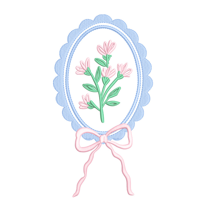 Bow Scallop Frame Floral