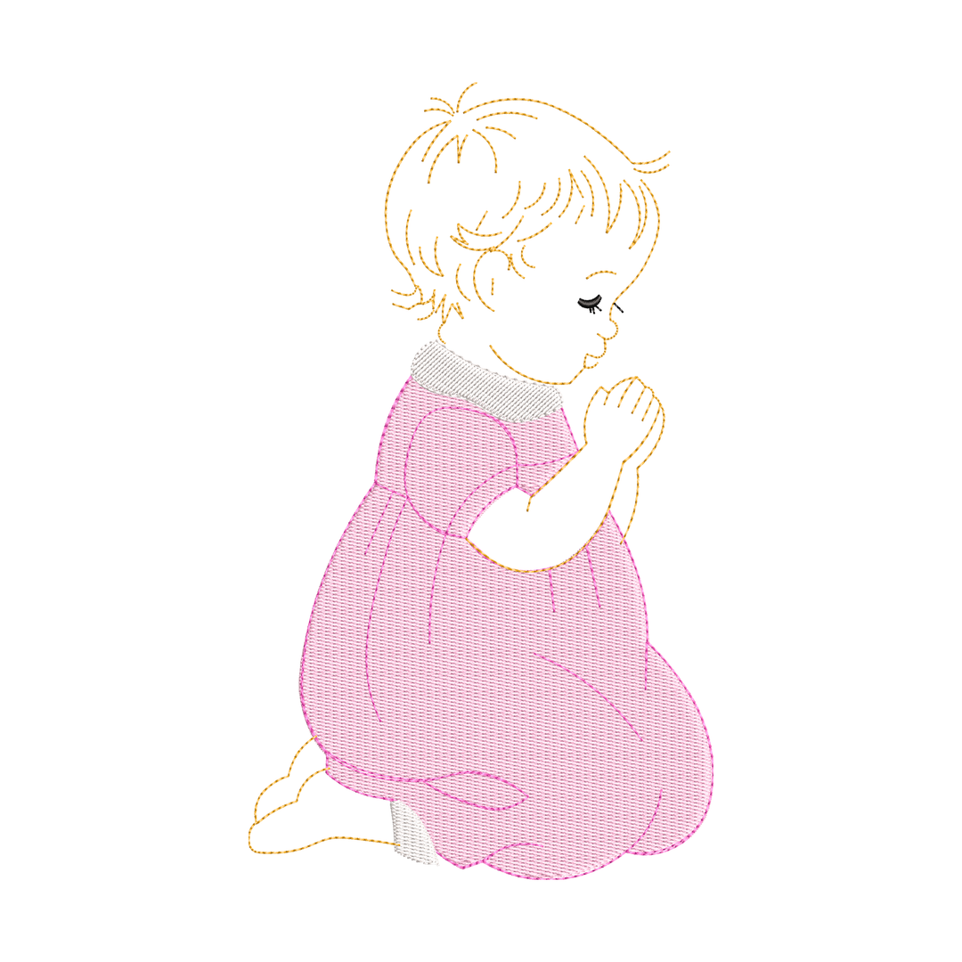 Baby Girl Praying in Dress