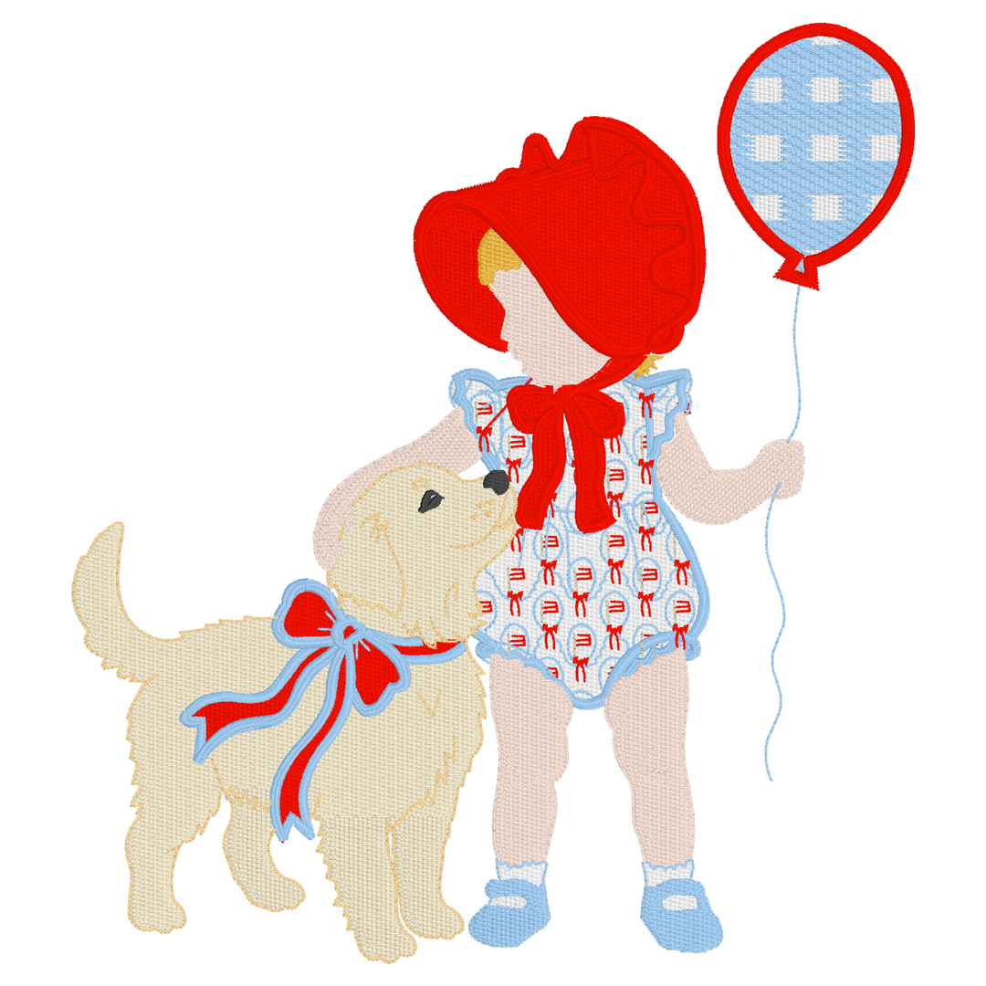 4th of July Bonnet Puppy Balloon