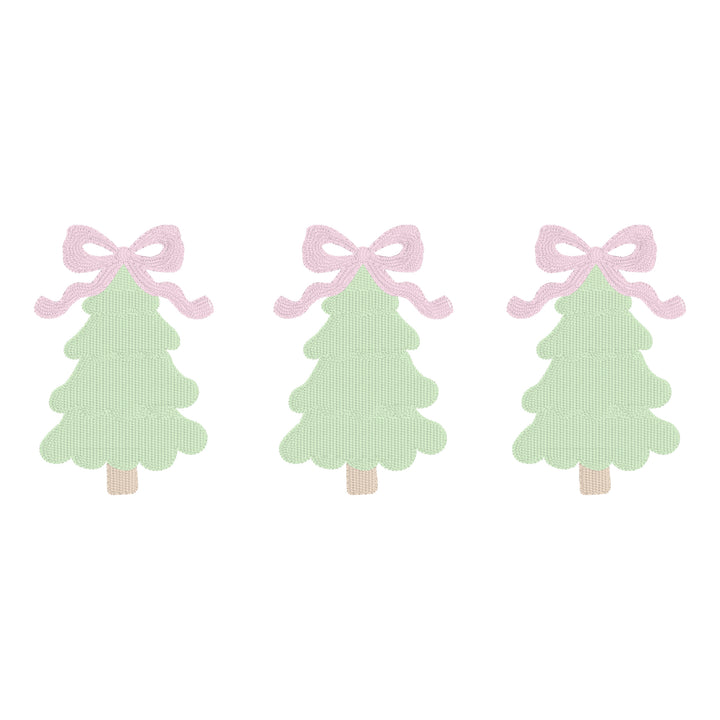 Christmas Tree And Bows Embroidery Design