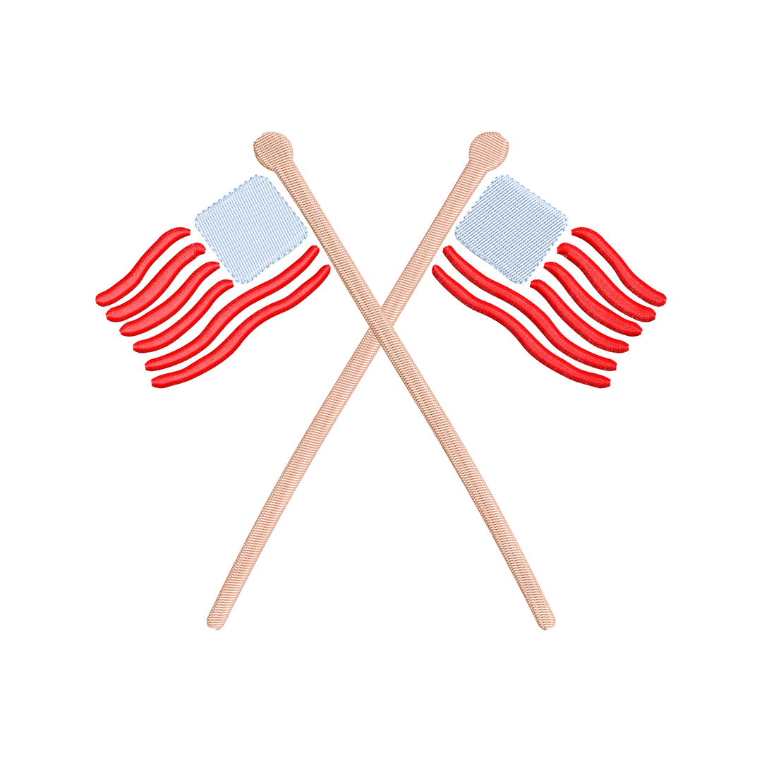 4th of July Flags Crossed