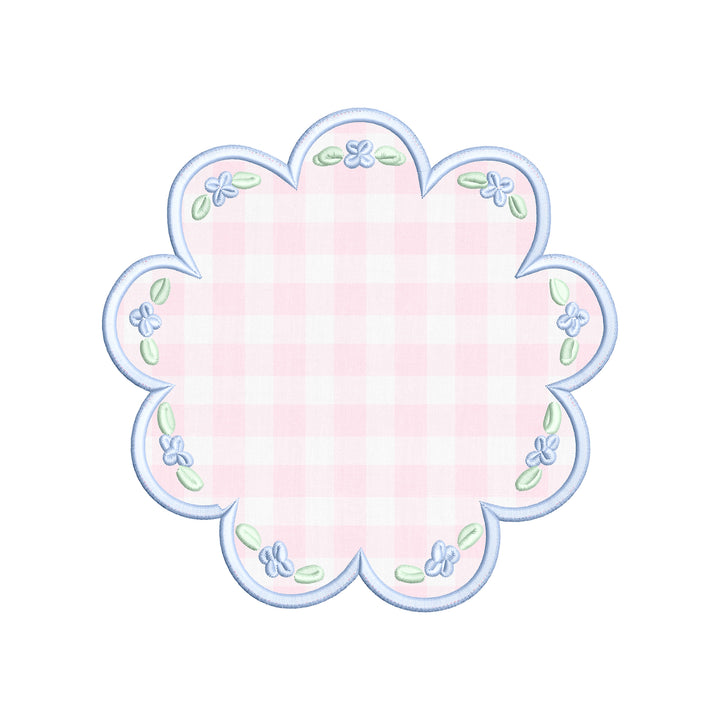Scallop Floral Frame Applique