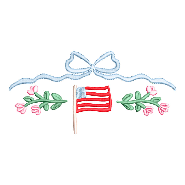 4th of July Flags &amp; Bow Floral