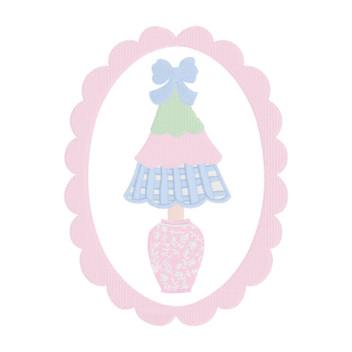 Preppy Christmas Tree Scallop Frame