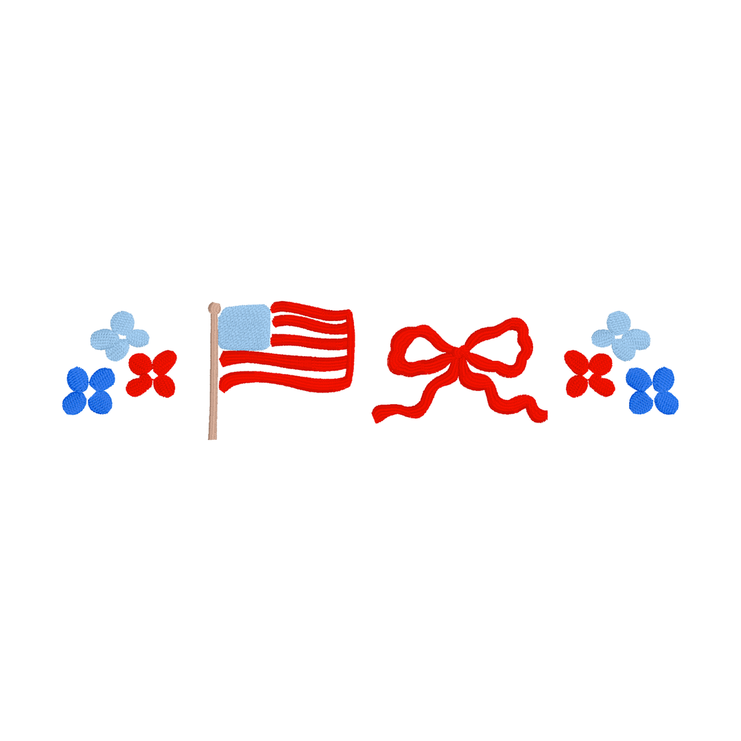 4th of July Flag Flowers Bow