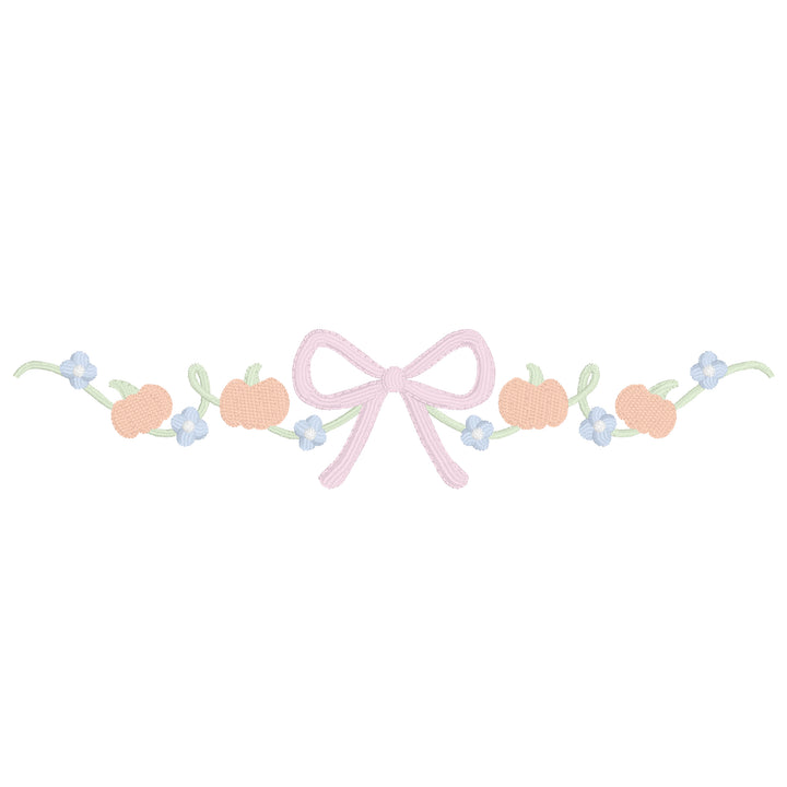 Pumpkins Flowers Bow Vine
