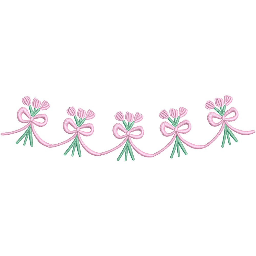 Preppy Tulips Spring Floral Bows