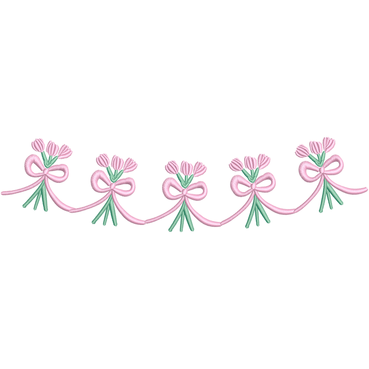 Preppy Tulips Spring Floral Bows