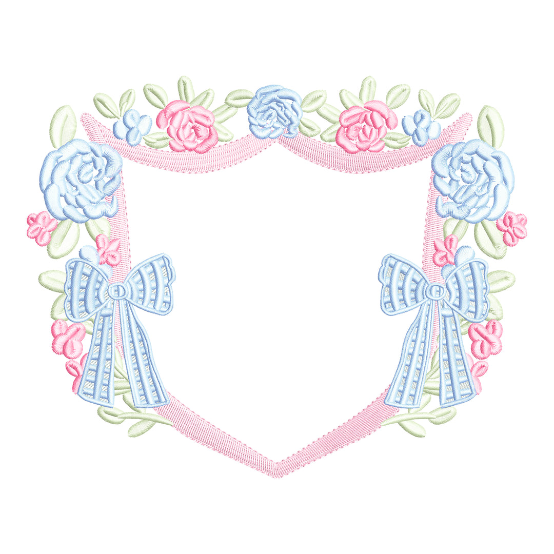 Floral Gingham Bow Crest
