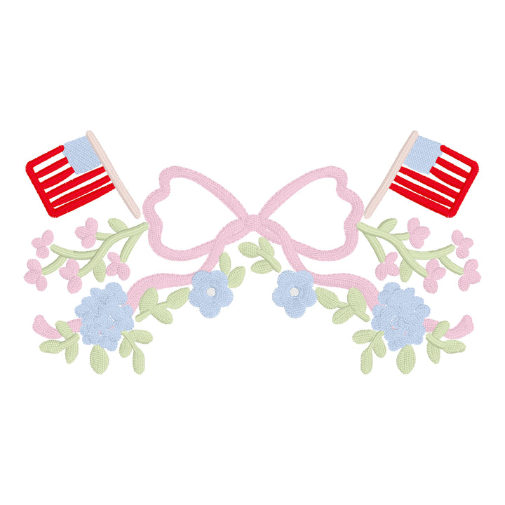 4th of July Flags &amp; Bow Floral