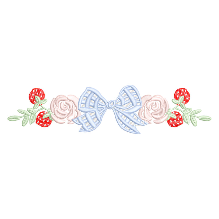 Strawberries &amp; Gingham Bow Floral