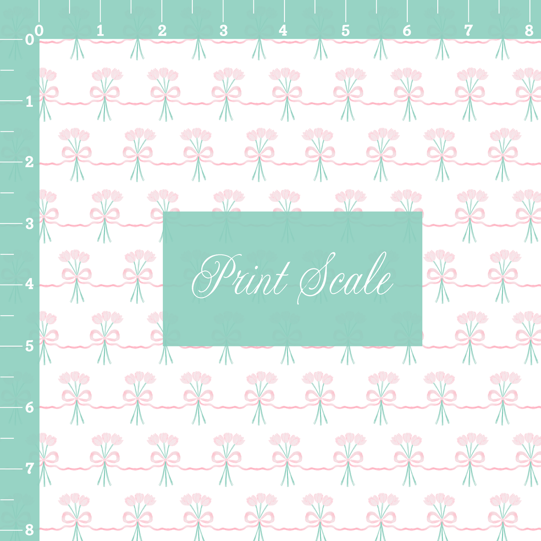 Spring Tulip Bows Ribbonerie Printed Fabric