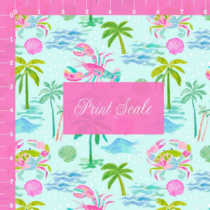 Preppy Beach Vibes Printed Fabric