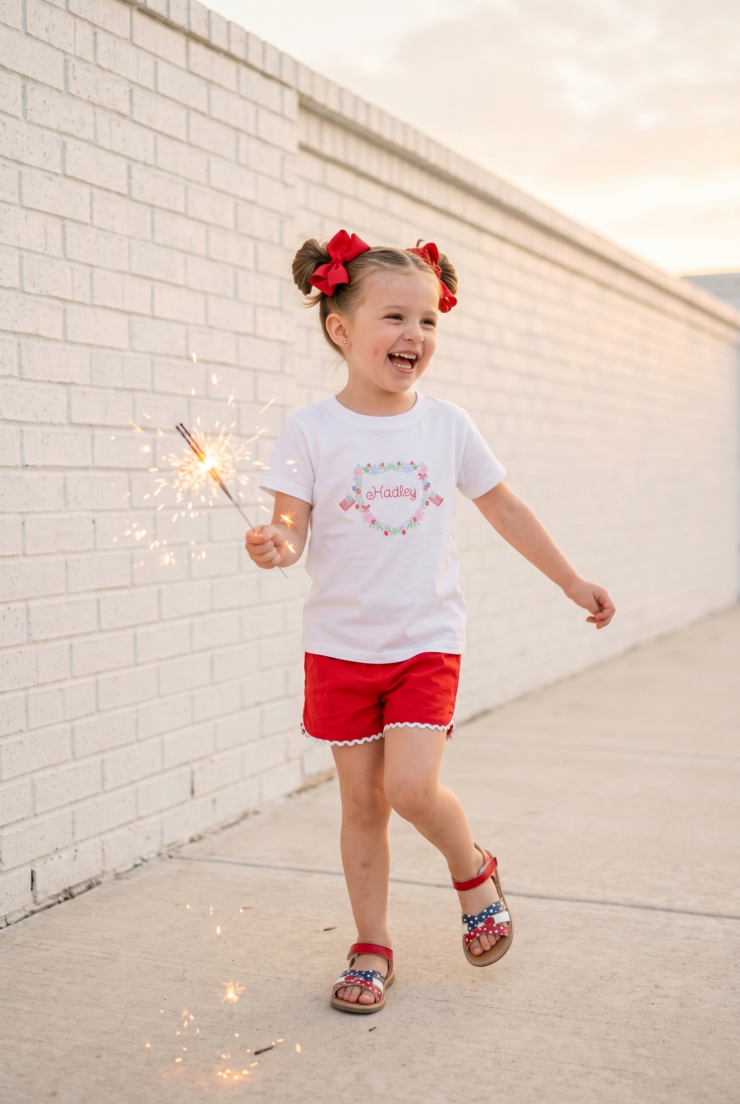 Personalized 4th of July Crest Toddler T-Shirt