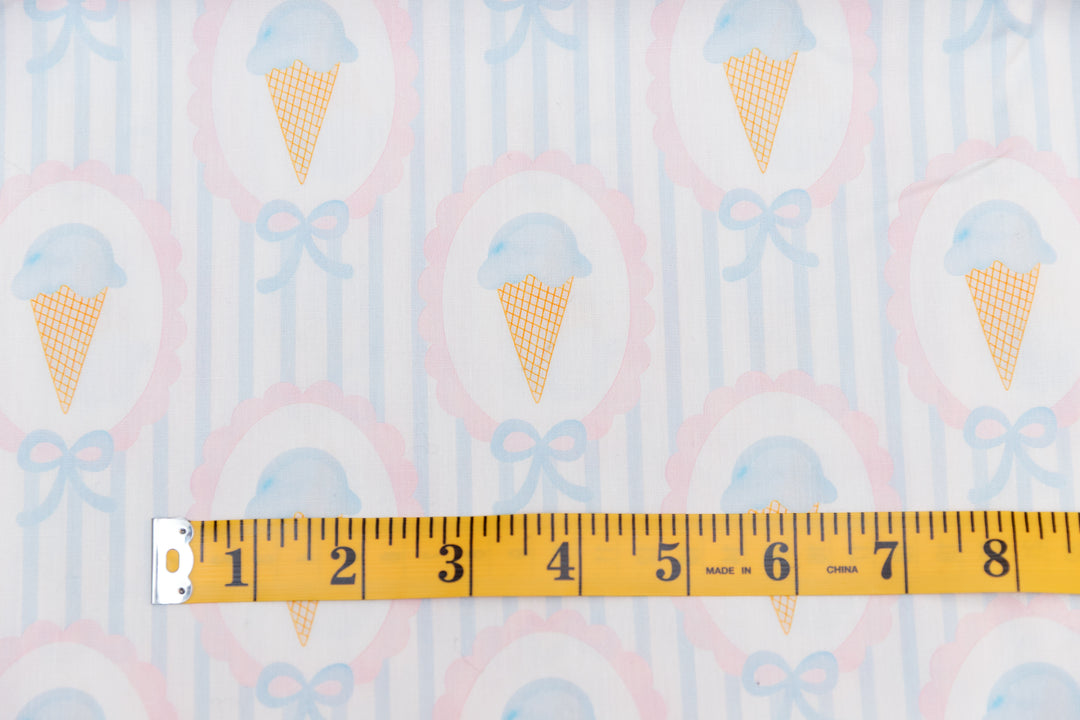Preppy Ice Cream Cones and Bows with Stripes
