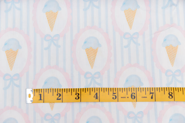 Preppy Ice Cream Cones and Bows with Stripes