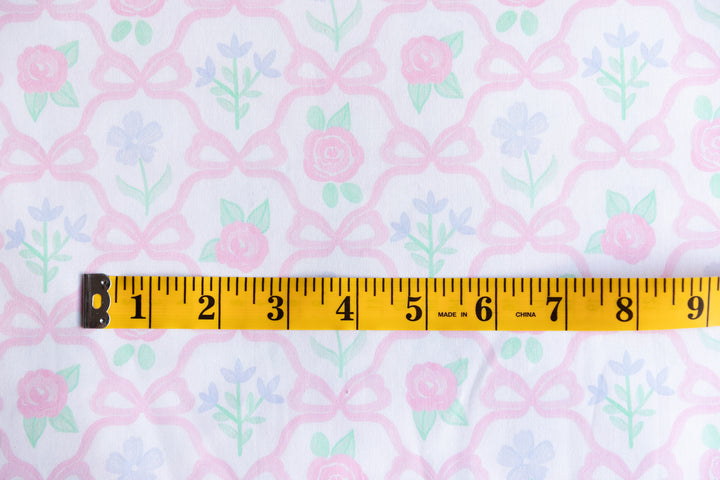 Pink Ribbonerie and Floral Cotton Poplin