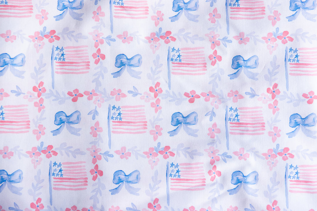 4th of July Watercolor Cotton Poplin