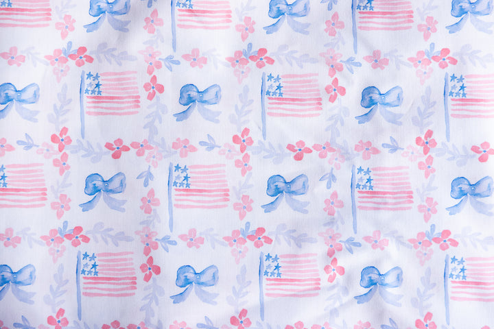 4th of July Watercolor Cotton Poplin