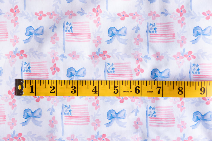 4th of July Watercolor Cotton Poplin