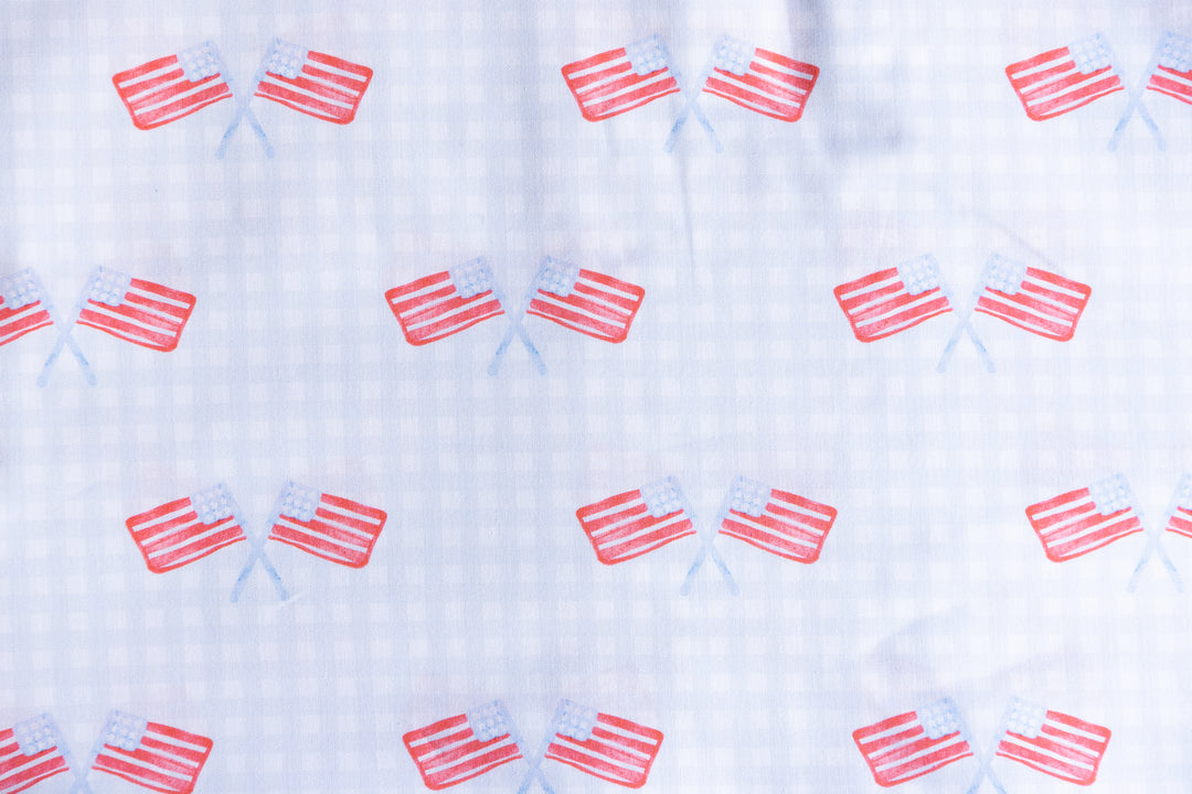 4th of July Flags Cotton Poplin