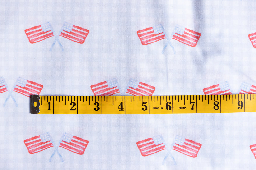 4th of July Flags Cotton Poplin